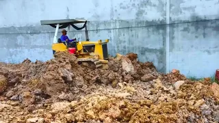 Good Job Operator Massive New Project Pond Filling Up By Dozer KOMATSU D60P, Wheel Loader