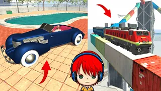 New Update Luxury Car & Train Ramp Challenge Cheat Code in Indian Bike Driving 3D | Myths