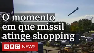 Guerra na Ucrânia: câmera mostra míssil atingindo shopping em Kremenchuk