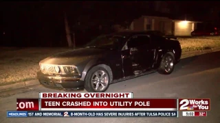 Teen crashes car into utility pole near 41st Pittsburgh