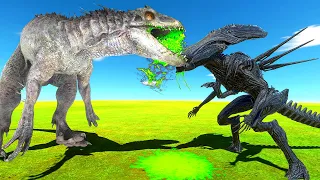 ALIEN Fights Indominus Rex - Animal Revolt Battle Simulator