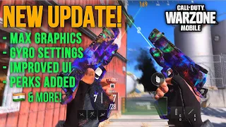 WARZONE MOBILE NEW UPDATE - Max Graphics , Gyro Settings , Perks Added , Improved FPS , New UI