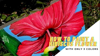 How to Paint a Hibiscus Flower with only Red, Black and White