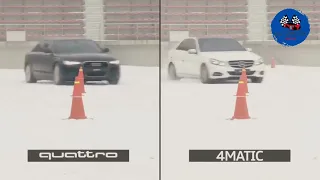 bmw xdrive vs audi quattro vs mercedes 4matic TEST SNOW #audi #quattro  vs #bmw #xdrive  vs #4matic