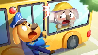 Baby's Trapped in the Bus | Kids Cartoon | Safety Cartoon | Sheriff Labrador | BabyBus