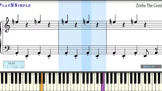 Zorba The Greek - PlayNSimple (Synthesia) piano sheet music