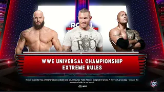 "Ultimate Showdown: WWE 2K23 Strowman vs Orton vs The Rock Triple Threat Match Gameplay!"