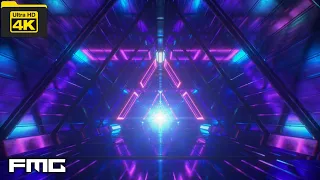 4K Video | abstract endless flight in a futuristic metal corridor #104 | No Copyright Vj Loop Video