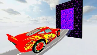 Legendary Clash: Alphabet Lore Car & Big/Small Cars vs Minecraft Nether Portal in Teardown