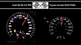 Audi Q3 8U 2.0 TFSI VS. Toyota Corolla E210 TNGA - Acceleration 0-100km/h