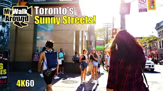 Sunny Toronto streets - Queen, King, and a streetcar ride at the start! (Toronto 4k video)