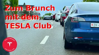 Zum Brunch mit dem TESLA Club - im TESLA Konvoi via Fähre zum Frühstück