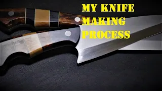 My Entire Knife Making Process: Stock Removal, Full Tang, Every Step!