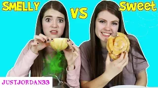 SMELLY vs SWEET FOOD CHALLENGE Switch Up / JustJordan33