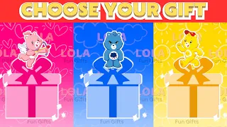 Choose Your Gift Box Pink, Blue or Yellow 🎁 Care Bears 🎁 Escolha o Seu Presente  🎁Elige Tu Regalo 🎁