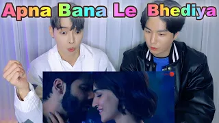 Korean singers' reactions to romantic MV that match the vast Indian nature💖Apna Bana Le - Bhediya