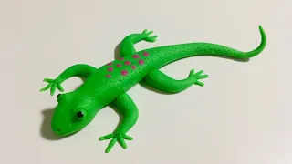 ♥️ Clay with me- make a green lizard / tiktiki | model tutorial craft. easy DIY