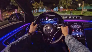 2022 Mercedes-Benz S 580 4Matic POV Night Drive (3D Audio)(ASMR)