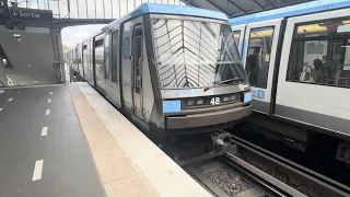 Ligne 6 : croisement de deux MP89 livrée IDFM CC34 et CC48 à Quai de la Gare