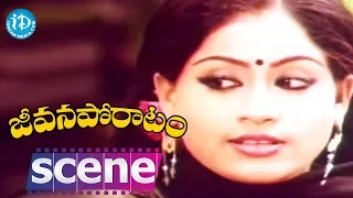 Jeevana Poratam Movie Scenes - Sarath Babu Falls In Love With Vijayashanti || Rajinikanth || Radhika