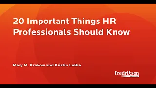 20 Important Things HR Professionals Should Know