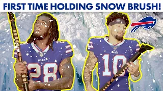 Bills Rookies Hold A Snow Brush For The First Time! | Buffalo Bills