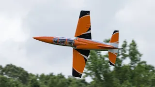 Smooth emergency landing of an RC turbine jet at Joe Nall 2023