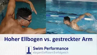 Kraul: Gestreckter Armzug vs. hoher Ellenbogen beim Kraulschwimmen - Was ist besser?