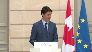 Learn French with speeches  I  Emmanuel Macron avec Justin Trudeau, Premier ministre du Canada