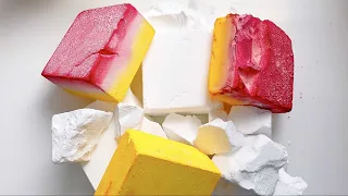 ASMR gym chalk // fresh and crusty dyed block + crunchy chunks  // oddly satisfying