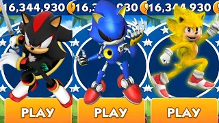 Sonic Dash - Sir Shadow VS Metal Sonic VS  Movie Super Sonic _ Movie Sonic vs All Bosses Zazz Eggman