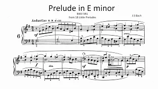 Little Prelude in E minor - Bach  BWV 941