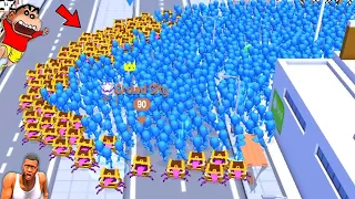 SHINCHAN made BIGGEST ARMY in CROWD CITY with CHOP and FRANKLIN | AMAAN-T