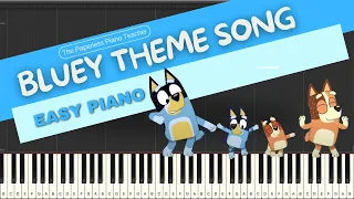 Bluey Theme Song (Easy Piano Tutorial)