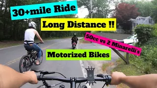Can a Motorized Bike keep up with a 50cc Scooter ? Long Distance 30+ Mile Ride [part 1]
