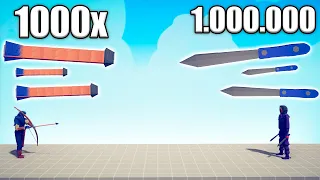 1.000.000 DAMAGE KNIFE vs 1000x OVERPOWERED UNITS - TABS | Totally Accurate Battle Simulator 2023