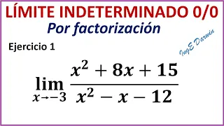 Límite indeterminado 0/0 por factorización l Ejercicio 1