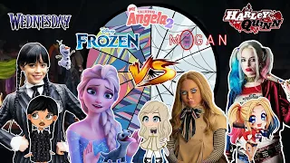 My Talking Angela 2 ❤️/ Wednesday Addams And Frozen Elsa VS Megan (M3GAN) Doll And Harley Quinn 🐾🥰