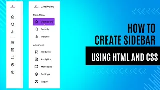 Sidebar Menu Using HTML & CSS | Responsive Sidebar using HTML and CSS