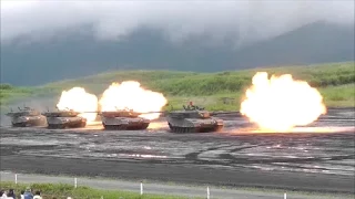 神業！９０式戦車・行進間射撃！陸上自衛隊・富士総合火力演習、type90tanks miracle firing