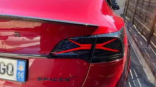 Je change les feux arrière de ma Tesla model 3, tutoriel de montage feux x-men Aroham