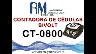 CONTADORA DE CÉDULAS RÁPIDA BIVOLT CT 0800. RM Máquinas e Sistemas Ltda.