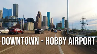 Downtown to Hobby Airport! Drive with me in Houston!