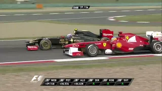 Fernando Alonso overtake on Vitaly Petrov Chinese GP 2011