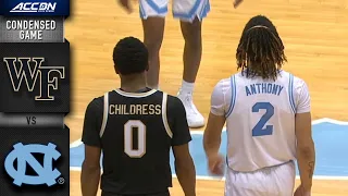 Wake Forest vs. North Carolina Condensed Game | 2019-20 ACC Men's Basketball