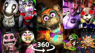 360° FNAF SECURITY BREACH ALL JUMPSCARES in VR!!!