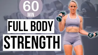 60 MIN INTENSE STRENGTH WORKOUT | Upper Body, Legs & Abs