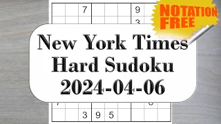 The New York Times hard sudoku from April 6, 2024