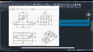 AutoCad 2020 2019 3-D Solid Modelling using a Multiview / Perspective Picture by two methods