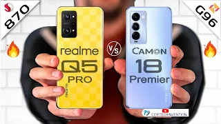 Realme Q5 Pro VS Tecno Camon 18 Premier Camera | Body | AnTuTu | Benchmark | Display | Comparison
